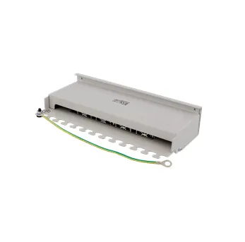 DELTACO kytkentäpaneeli, 8xRJ45, Cat6a, seinäasennus, 10Gbps, harmaa