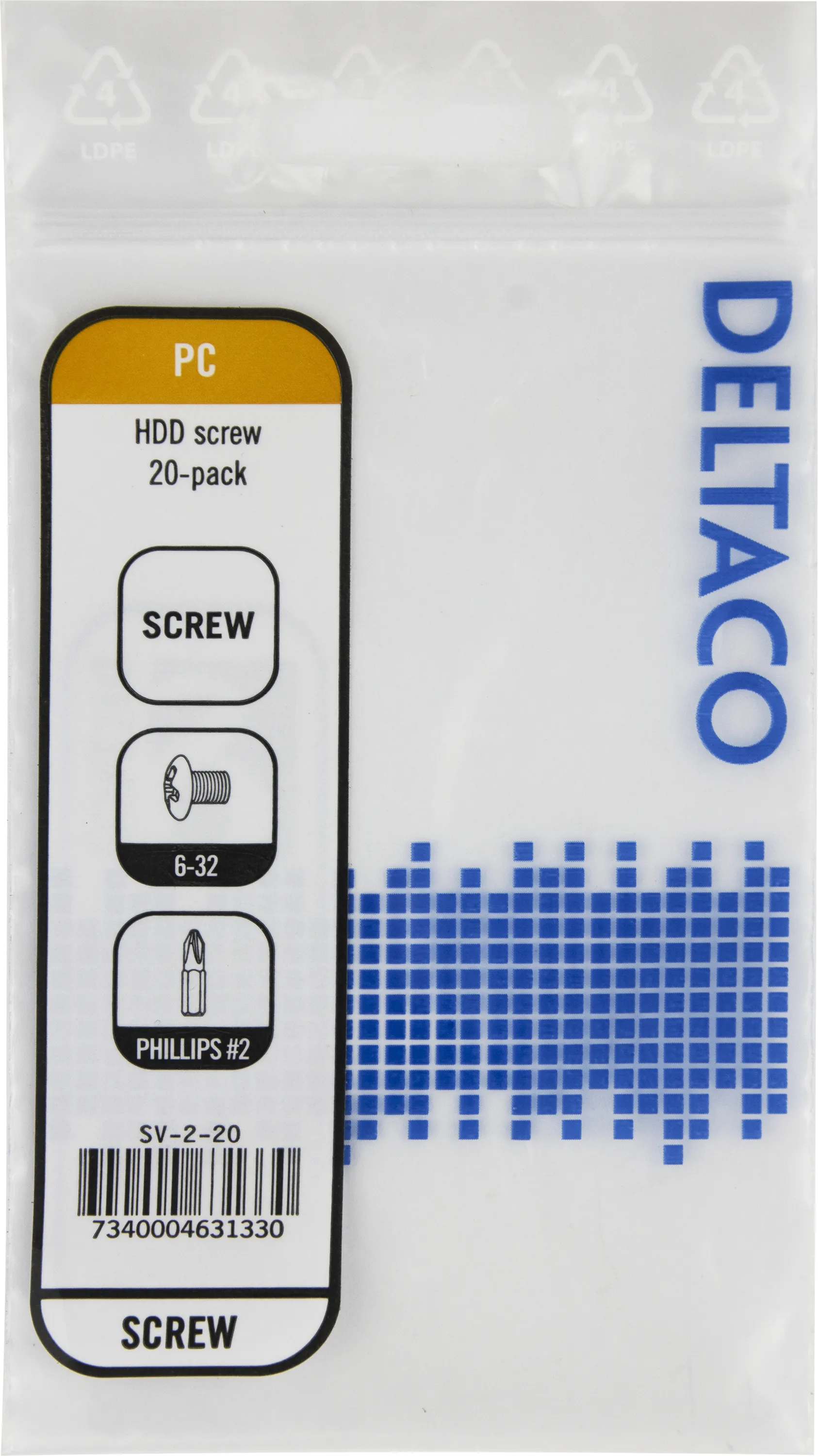 Kiintolevyruuvit, 20-pakkaus