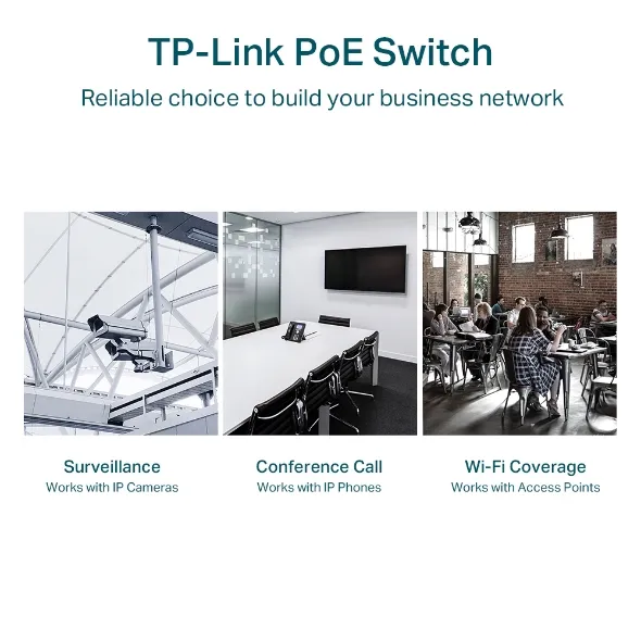 TP-Link 16-Port Gigabit PoE+ Easy Smart Switch, 16 Gigabit RJ45 Ports, 2 SFP
