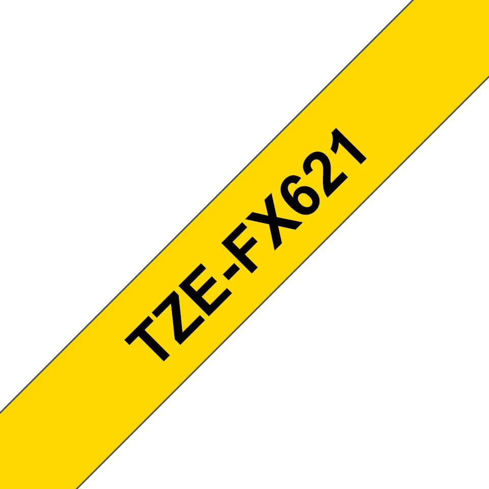 BROTHER TZEFX621 9 BLACK ON YELLOW FLEX