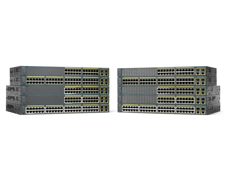 Cisco Catalyst 2960-Plus 48PST-S - Kytkin - Hallinnoitu - 48 x 10/100 (PoE) + 2 x Gigabit SFP + 2 x 10/100/1000 - r&auml;kkiin asennettava - PoE (370 W)