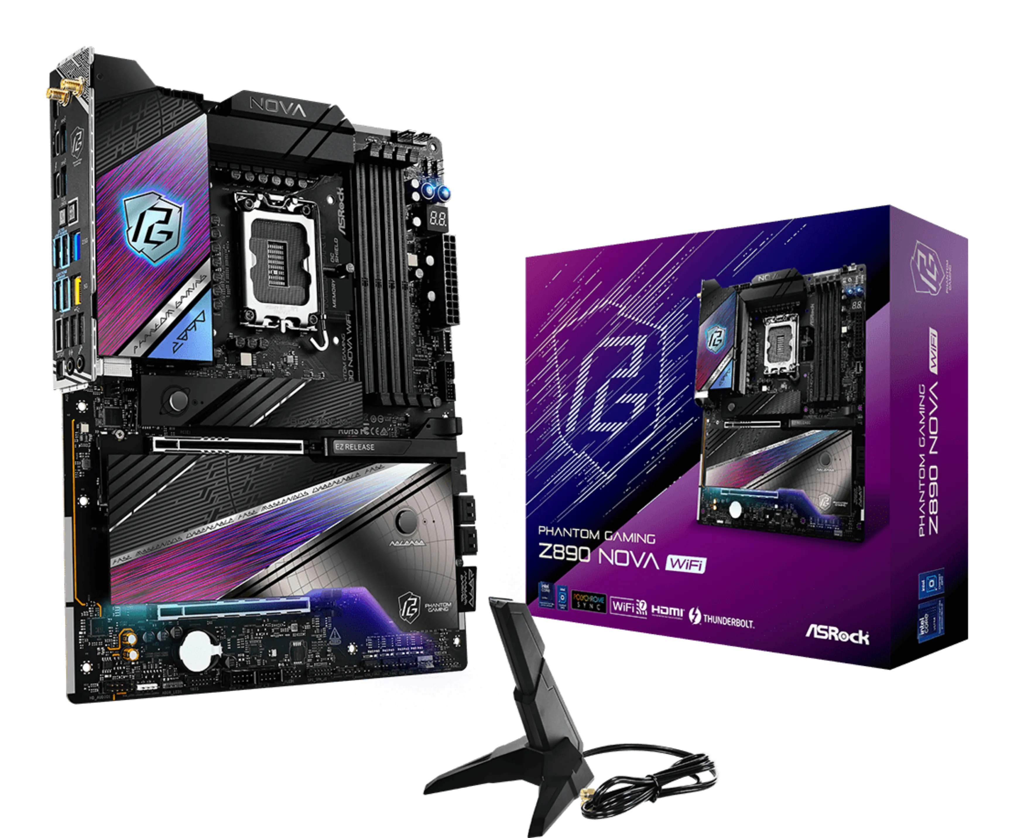 ASRock Phantom Gaming Z890 Nova WiFi 7 LGA1851 ATX - moderkort