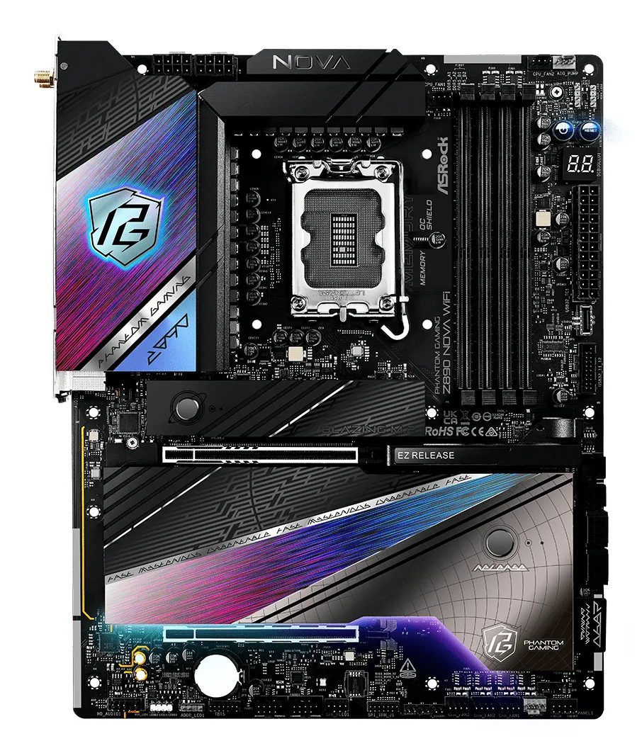 ASRock Phantom Gaming Z890 Nova WiFi 7 LGA1851 ATX - moderkort