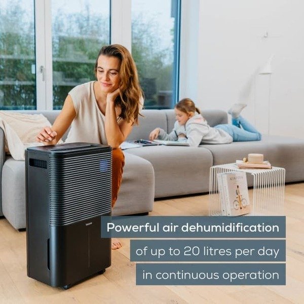 Beurer LE 250 Air Dehumidifier, Black, 20 liters per 24 hours, 60 square meters, 4 liters