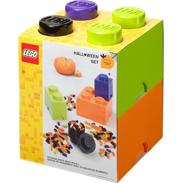 Room Copenhagen LEGO memory block multi pack 4 pieces, storage box (orange, size L)