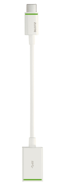 Leitz Complete - USB adapter - USB-C (uros) to USB Type A (naaras) - USB 3.1 Gen 1 - 3 A - 15 cm - valkoinen