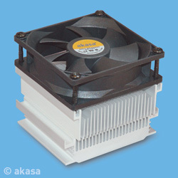 Akasa, fl&auml;kt f&ouml;r P4 S478, max 3,2GHz, 80mm fl&auml;kt 28dB(A)