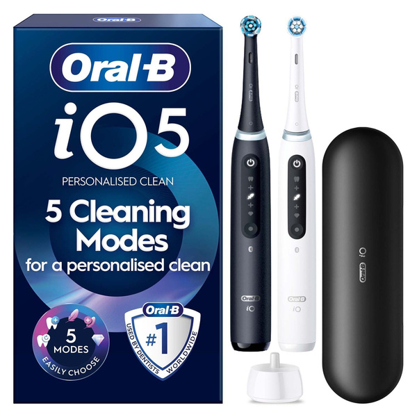 Oral-B iO5 Electric Toothbrush Duo - Matt Black &amp; QuiteWhite