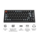 Keychron V1 Ultra 75% 8K tr&aring;dl&ouml;st mekaniskt speltangentbord, Keychron Silk POM Red, svart