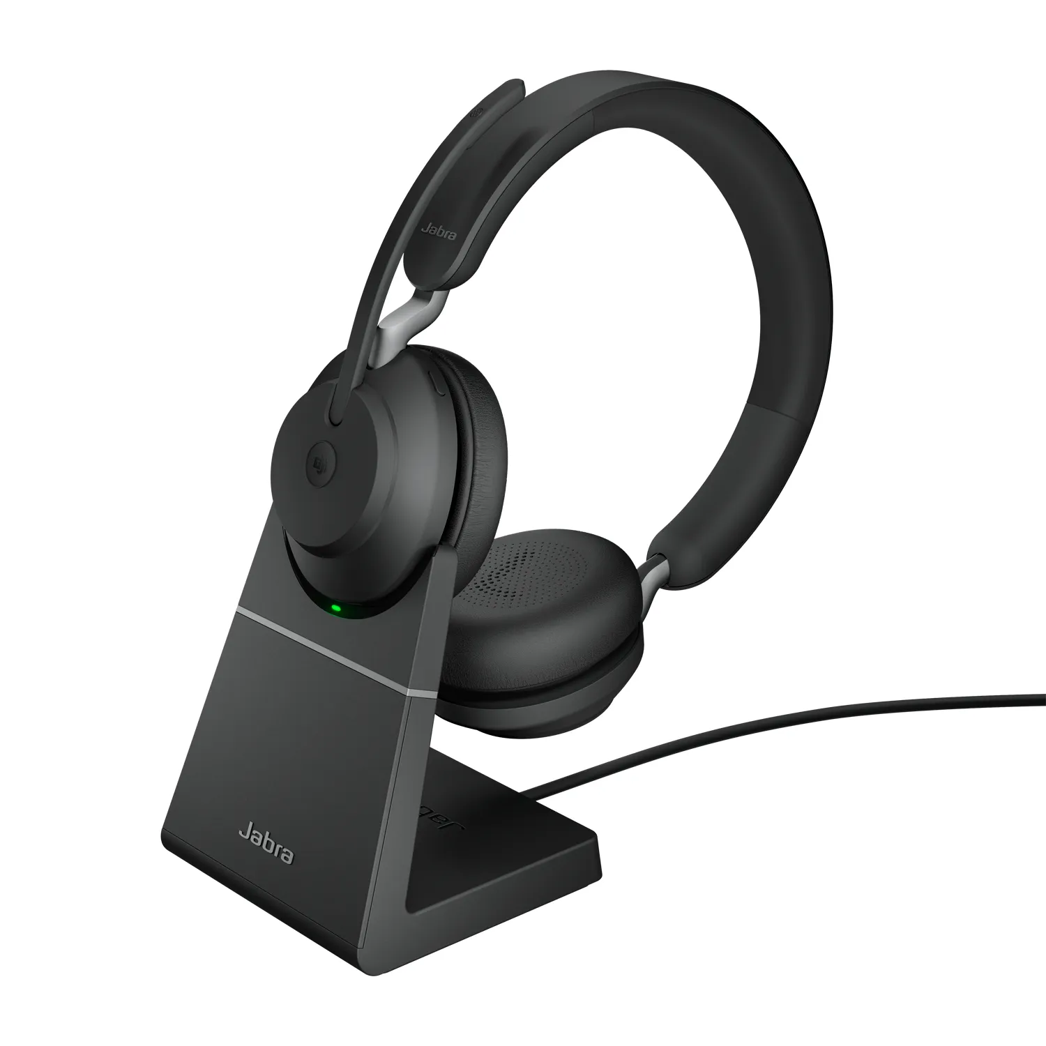 Jabra Evolve2 65 Wireless Stereo Headset with USB-C adapter and charging stand, Black