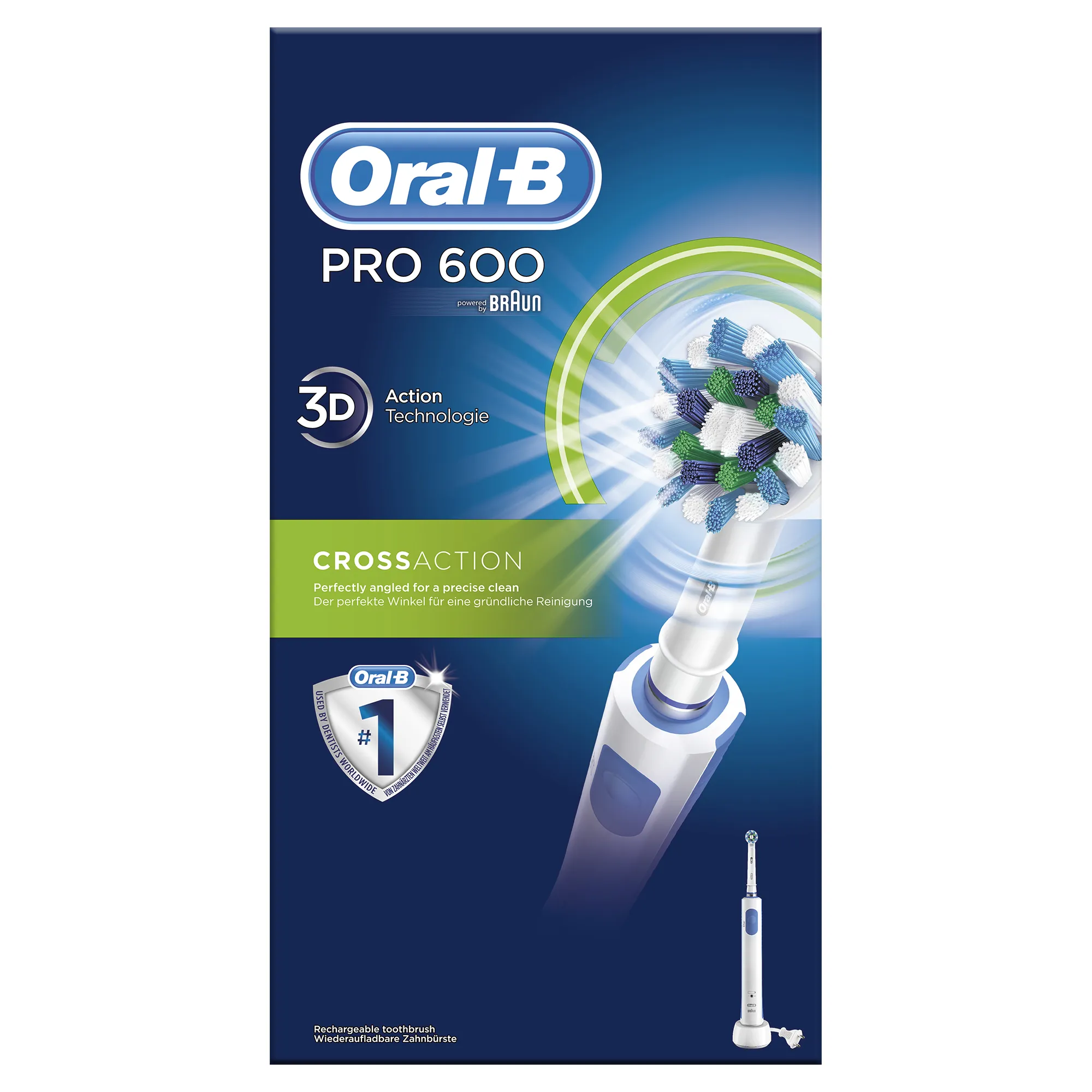Braun PRO600 CrossAction - electric toothbrush, Blue, White