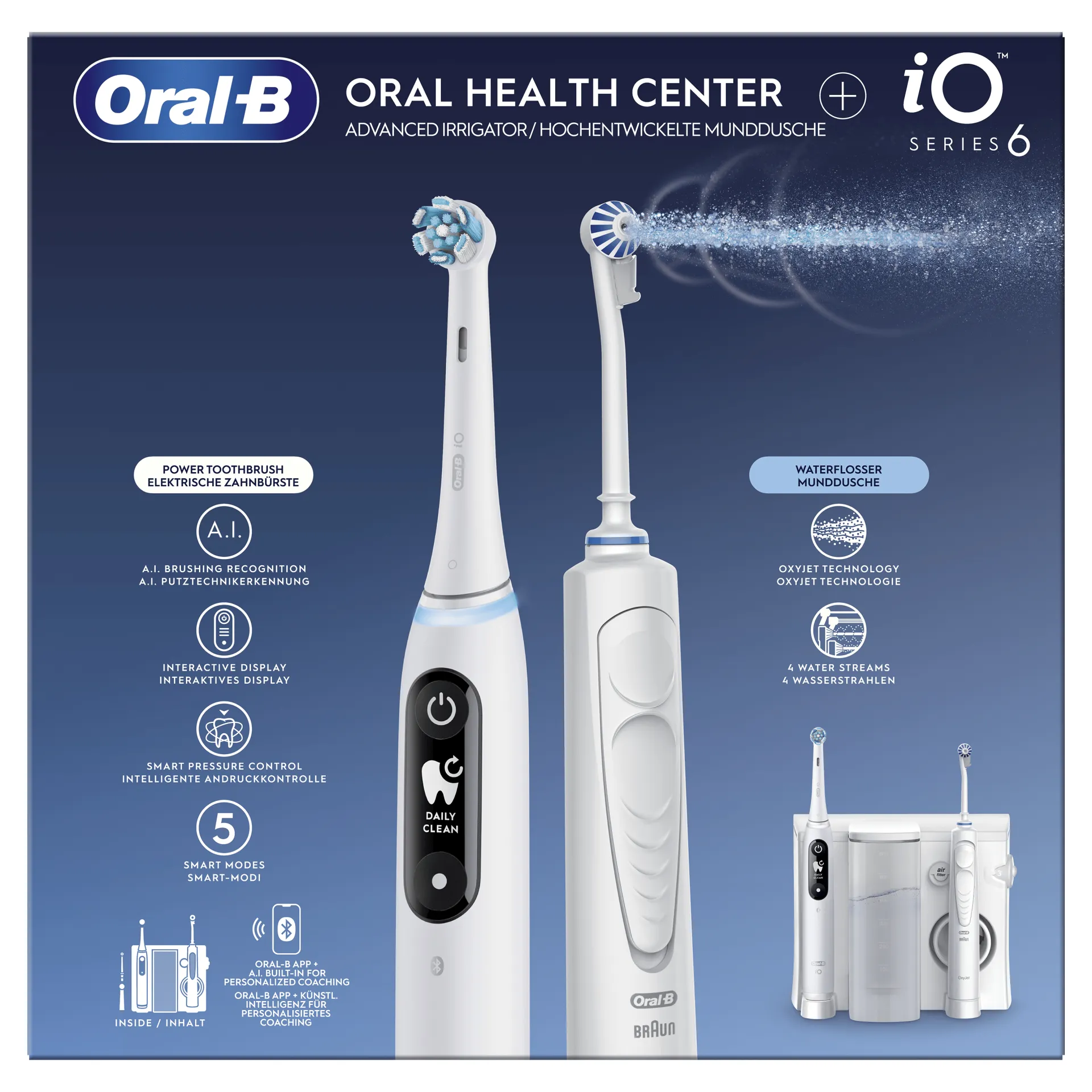 Oral-B iO6 & OxyJet Electric Toothbrush, White