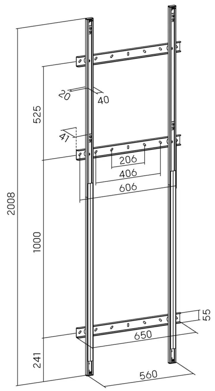 DELTACO Office ARM-0811 Floor/Wall Mount for LCD Displays, Black, Steel, maximum 120 kg