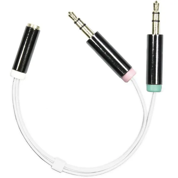 Deltaco  3.5mm &ndash; 2 x 3.5mm -adapteri, Valkoinen