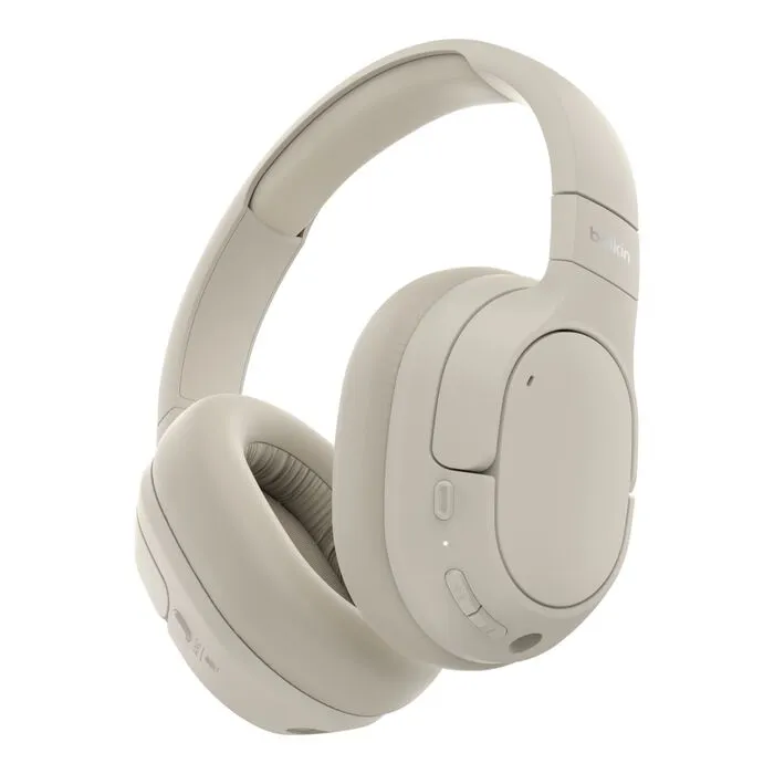 Belkin SoundForm Isolate Noise Cancelling Over-Ear Headphones -kuulokkeet, Hiekka