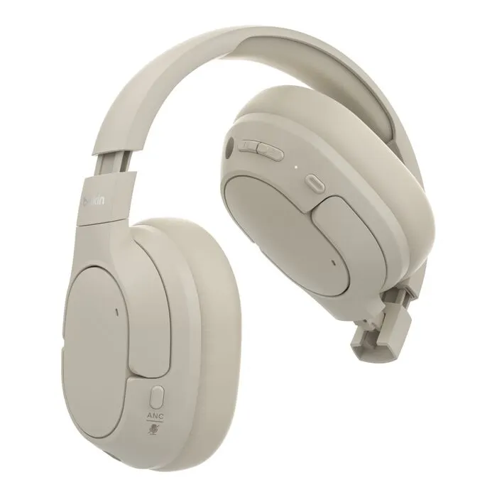 Belkin SoundForm Isolate Noise Cancelling Over-Ear Headphones -kuulokkeet, Hiekka