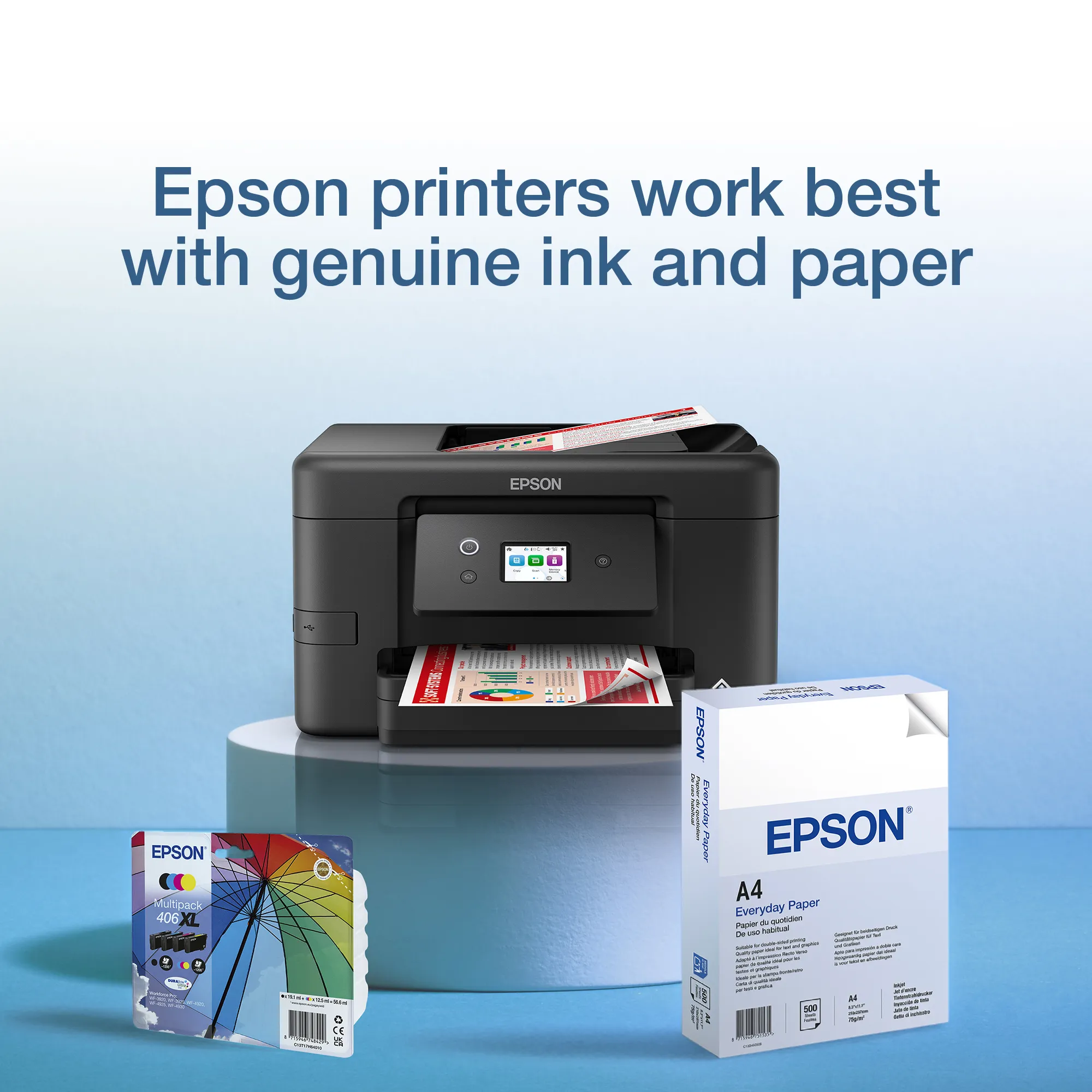 Epson 406XL Umbrella kit med bl&auml;ckpatroner, svart/cyan/magenta/gul, 4 st
