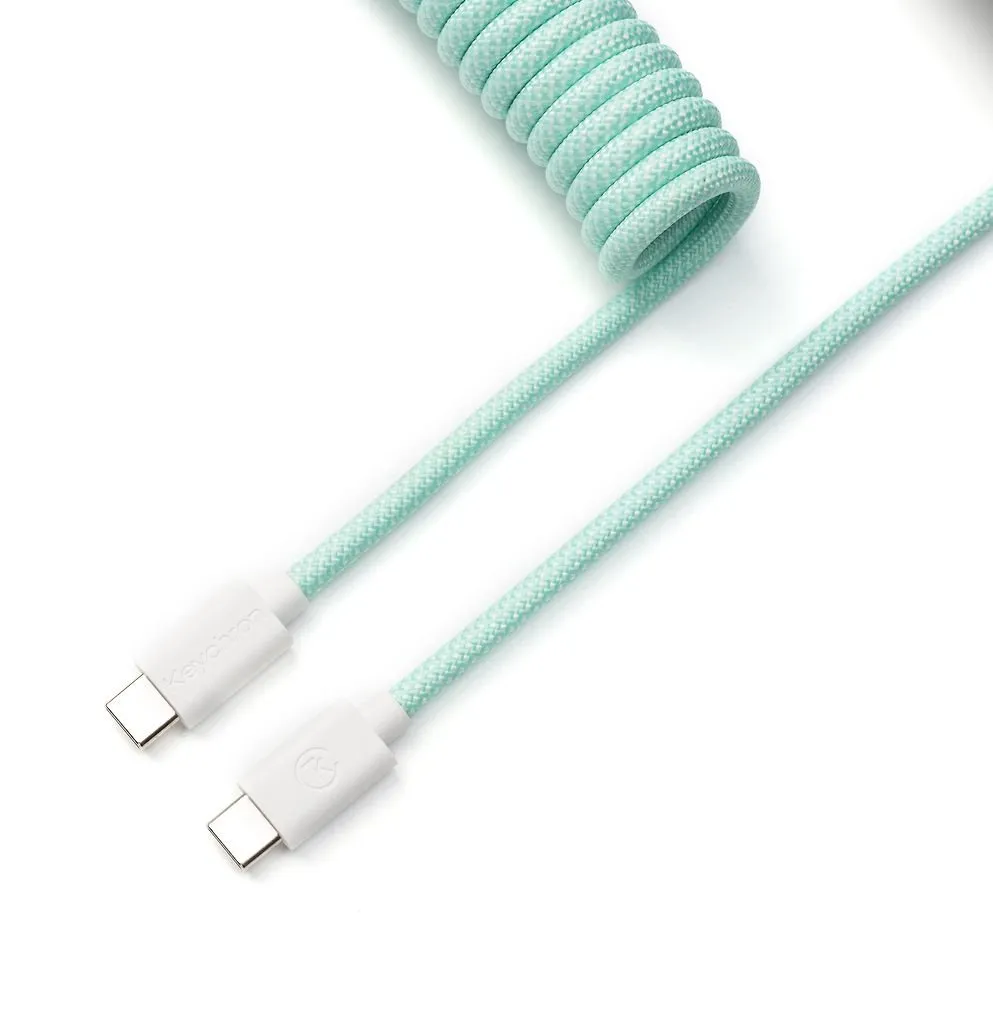 Keychron Coiled Aviator Cable -näppäimistön kierrekaapeli, mintunvihreä