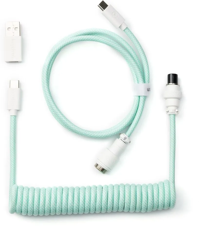 Keychron Coiled Aviator Cable -näppäimistön kierrekaapeli, mintunvihreä