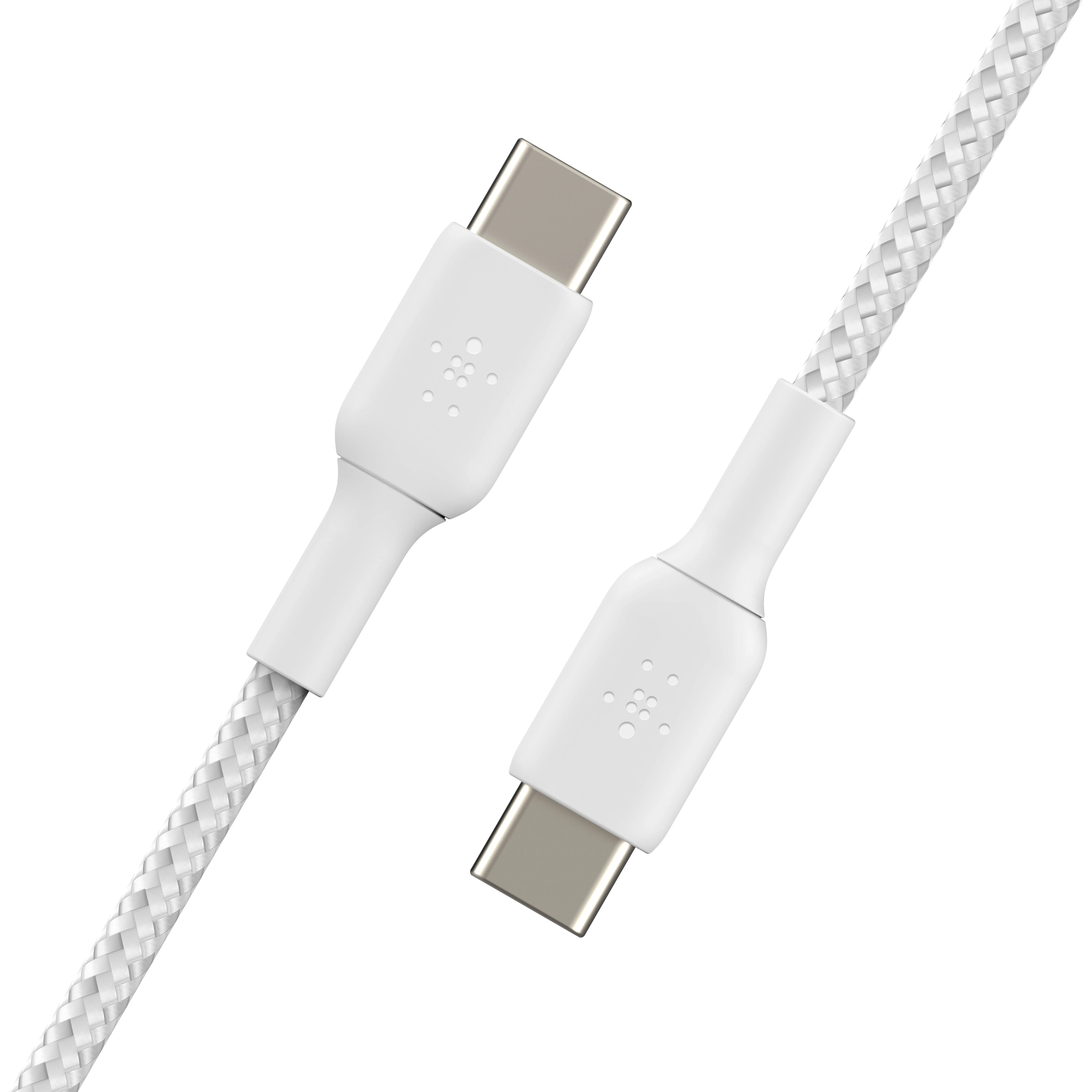 Belkin Braided USB-C - USB-C 60W - cable, White, 2m, 2pcs