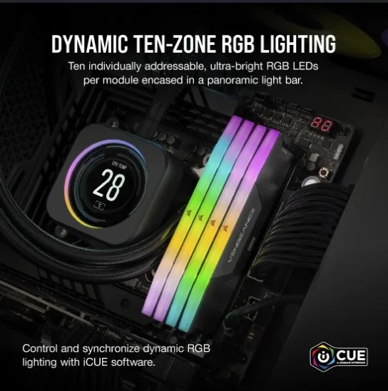 Corsair Vengeance RGB DDR5 CUDIMM 48GB 2x24GB, 8200, 1.4V, Intel XMP