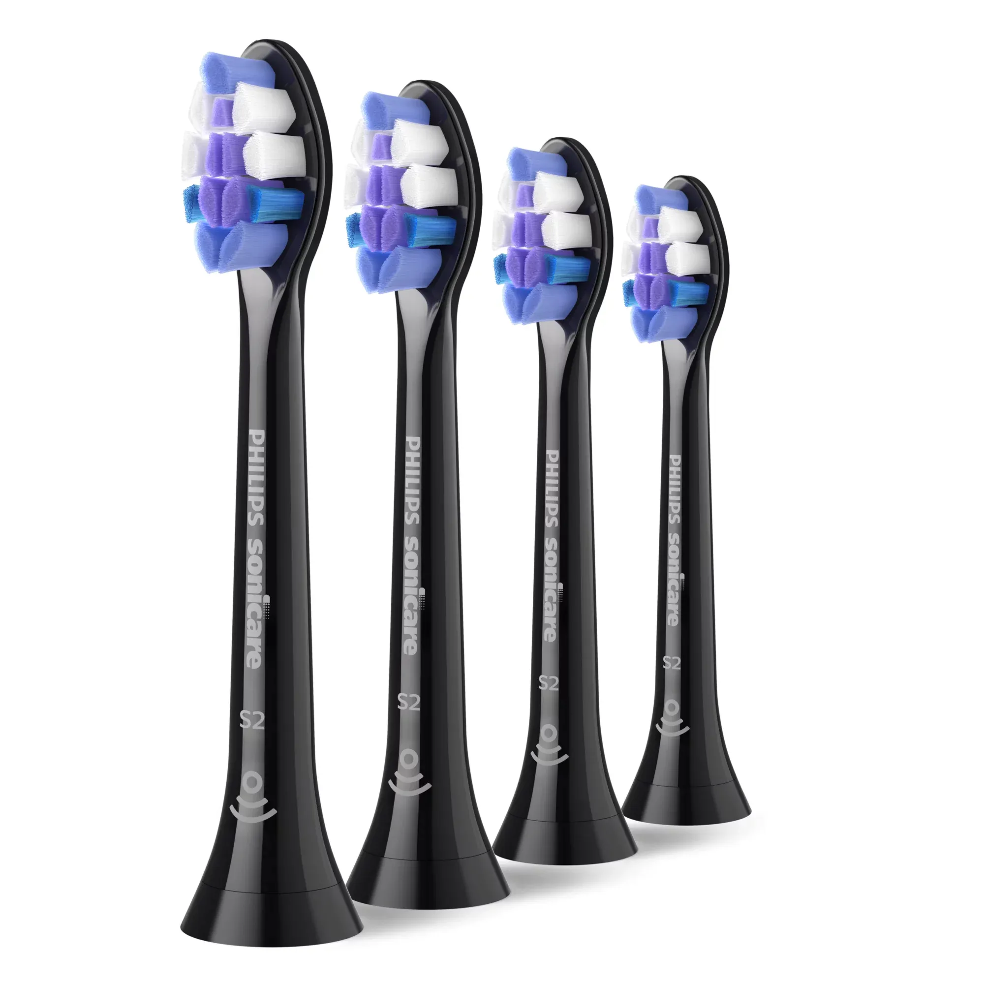 Philips Sonicare S2 Sensitive Replacement Brush Heads, 4-pack, Black