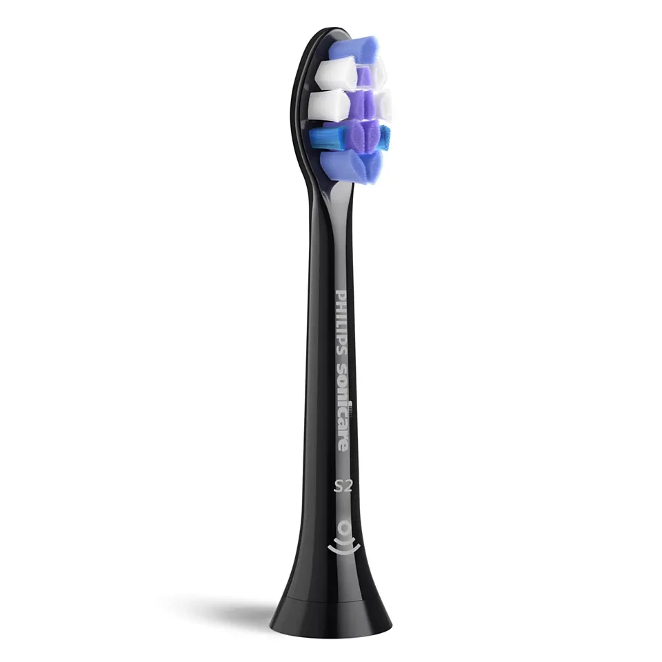 Philips Sonicare S2 Sensitive HX6058/88 Replacement Brush Heads, Black, 8-pack