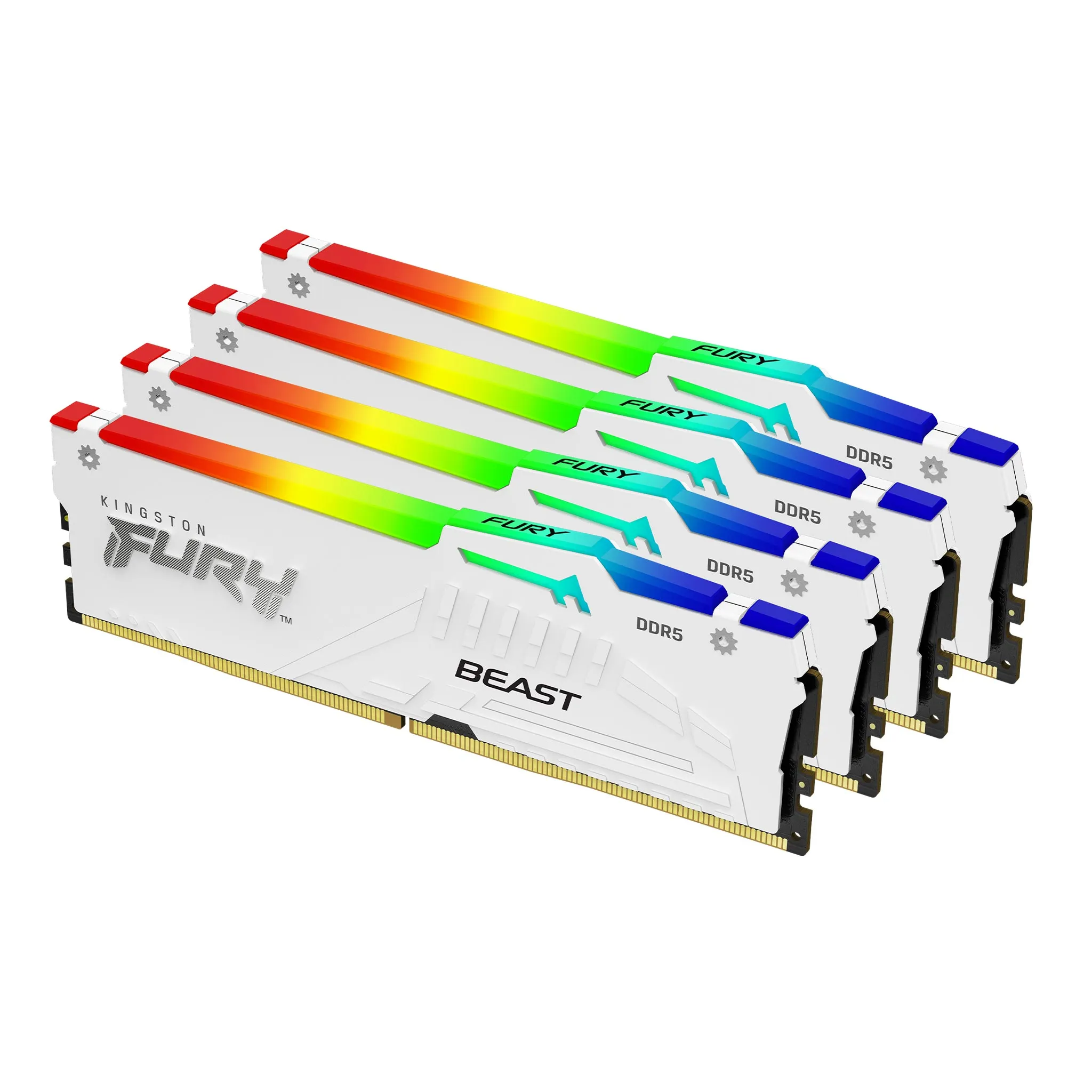 Kingston FURY Beast RGB 64 GB (4 x 16 GB) DDR5 5200 MHz, CL40 - minne, Vit (XMP)