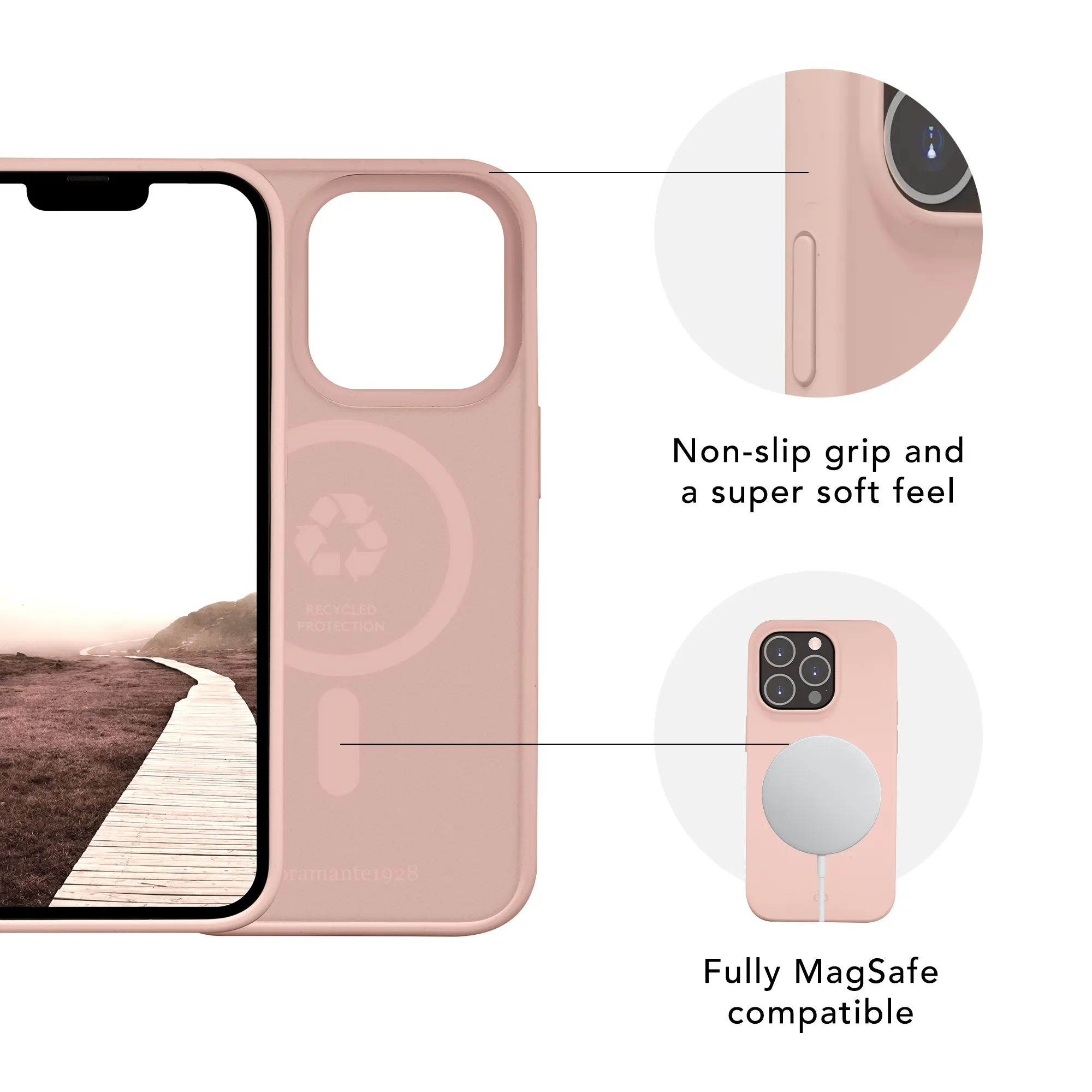 Dbramante1928 Monaco MagSafe, iPhone 14 Pro - fodral, Pink Sand