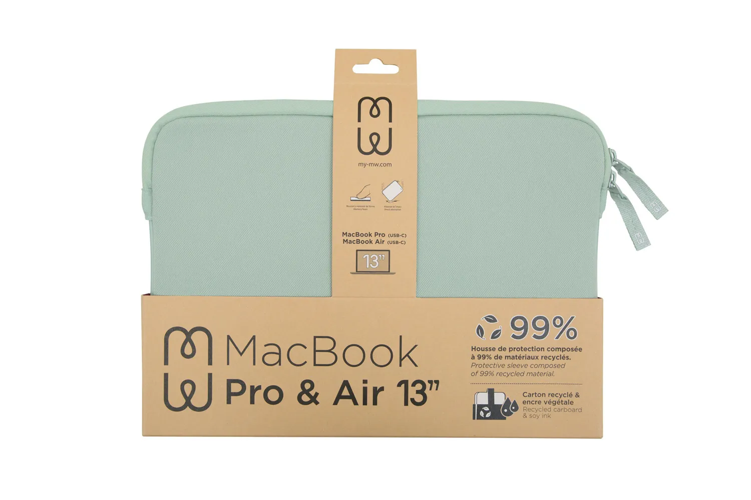 MW Horizon MacBook Pro 14-tum sleeve - Frostgr&ouml;n
