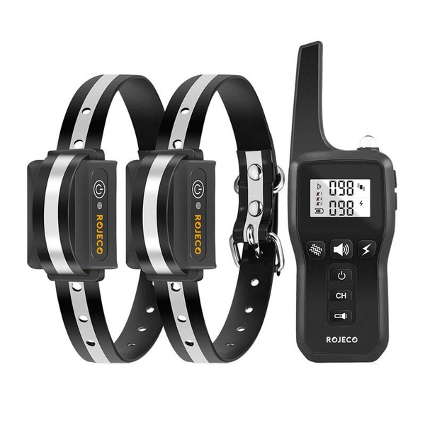 ROJECO PD529 Dog Training Collar with 2 Collars, 1000 Meter Range, Black
