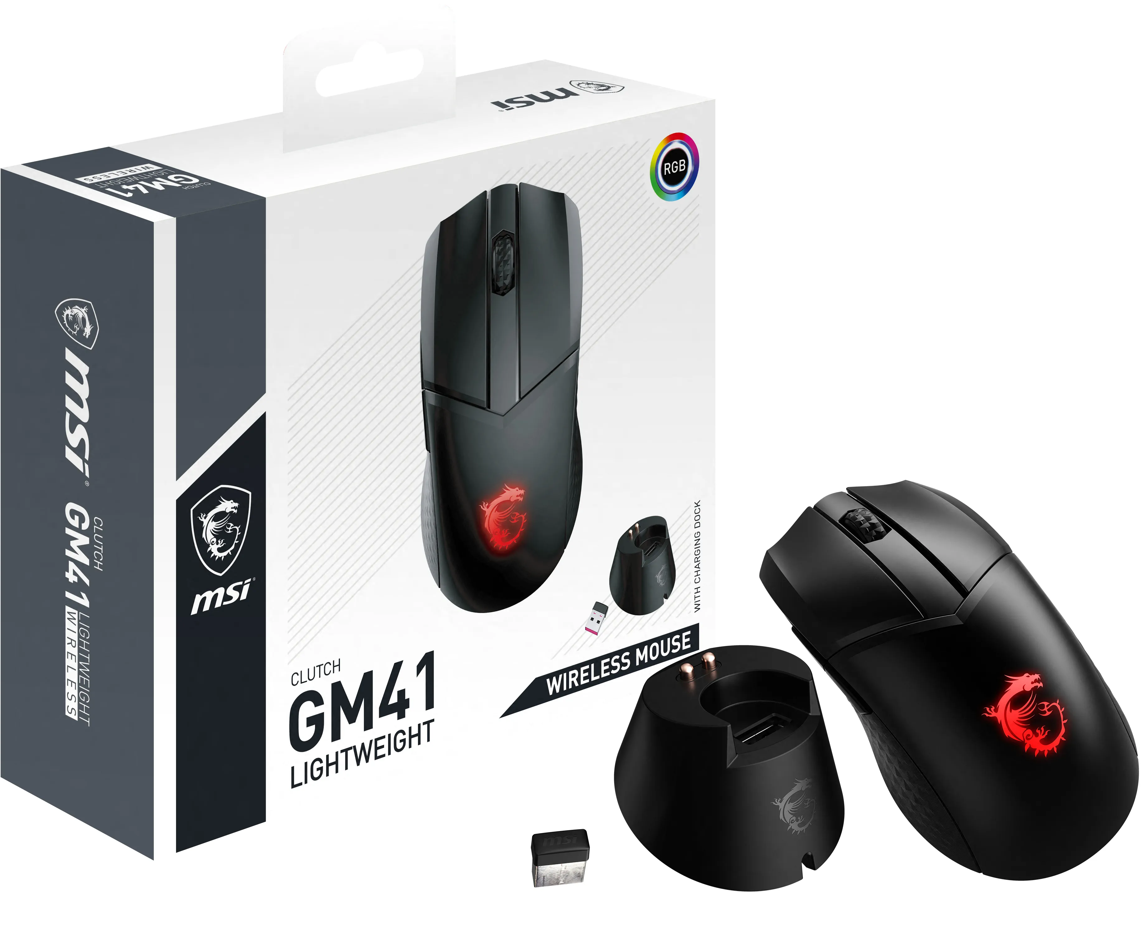 MSI Clutch GM41 - wireless gaming mouse, Black