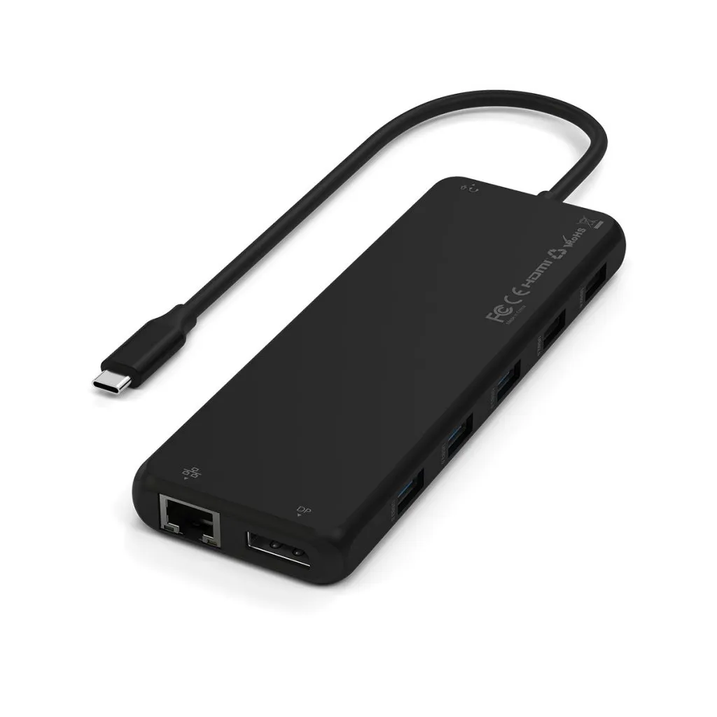 Satechi 13-in-1 USB-C kolminkertainen moniporttinen näytön sovitin - musta