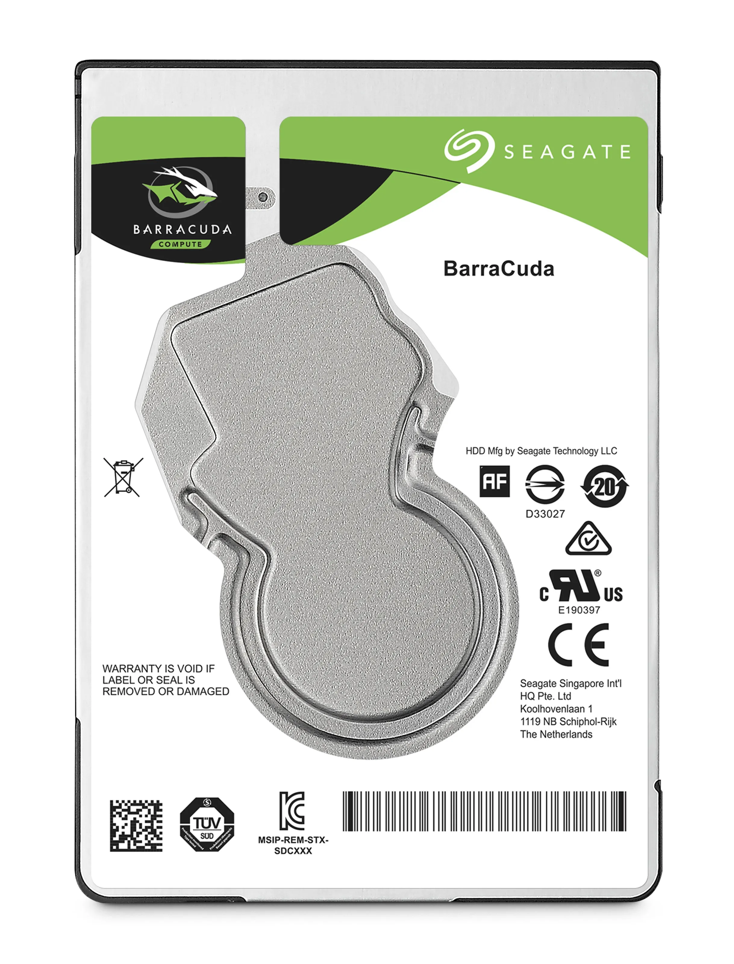 Seagate BarraCuda 2.5", 4 TB, 5400 RPM, 128 MB, SATA 6 Gb/s - hårddisk