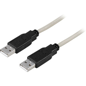 Deltaco USB-A - USB-A - kabel, 3 m, Grå/Svart
