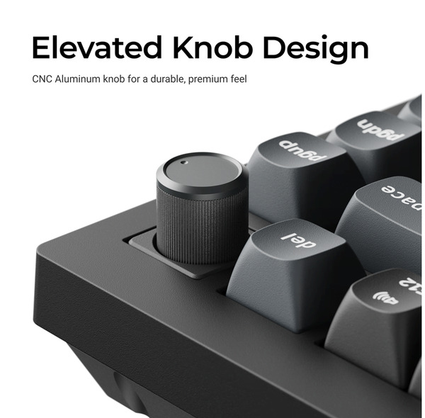 Keychron V1 Ultra 75% 8K Wireless Mechanical Gaming Keyboard, Keychron Silk POM Red, Black