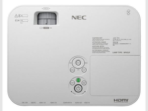 NEC ME301X - LCD, 3000 ANSI, 29dB (S-Eco), 1,3-2,2:1, 2,9kg, 1xVGA, 2xHDMI, LAN