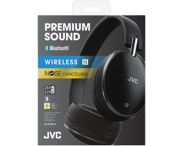 JVC H&ouml;rlur S90 Over-Ear NC Tr&aring;dl&ouml;s Mic Svart