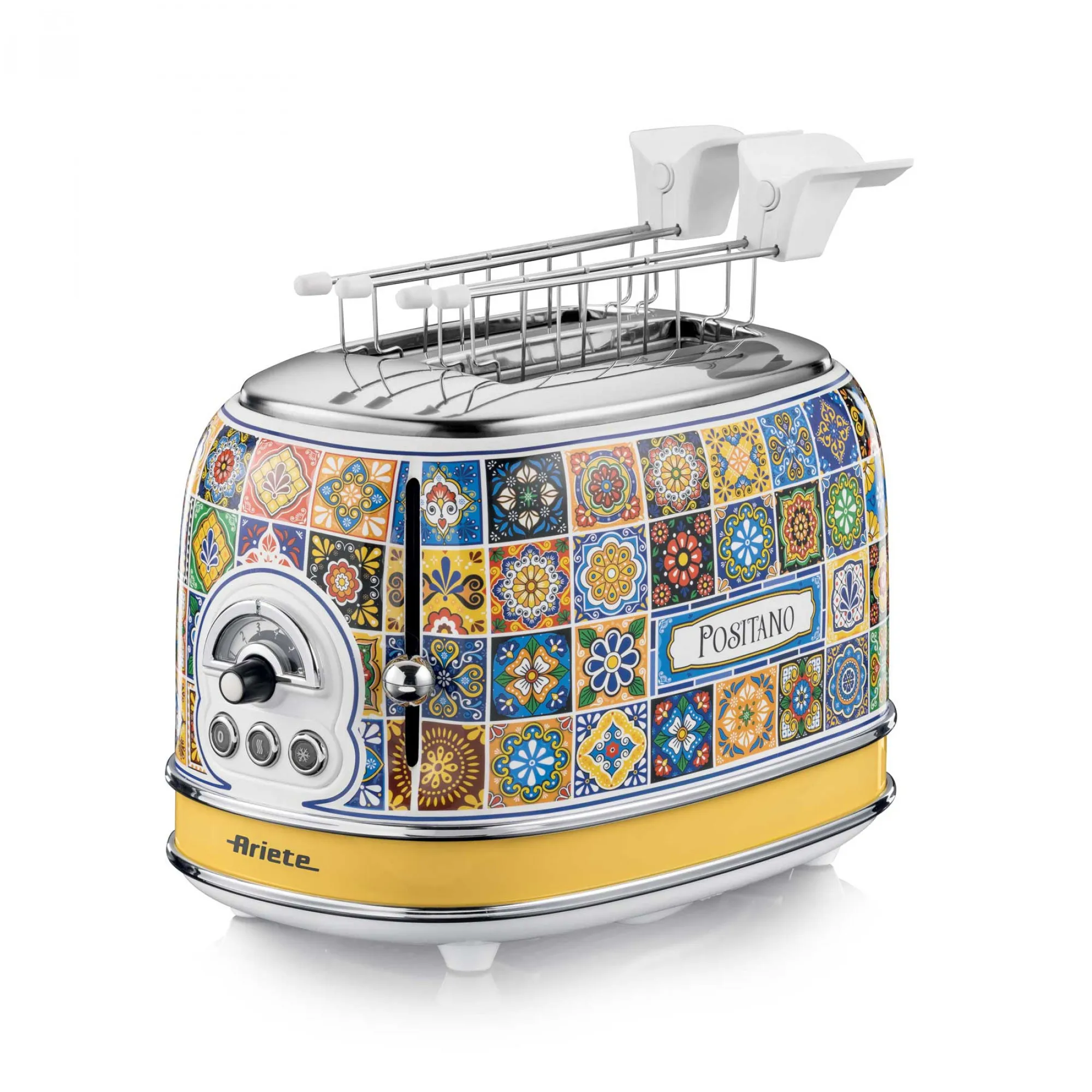Ariete Positano toaster, 2 slices, Blue and Yellow (Positano style)