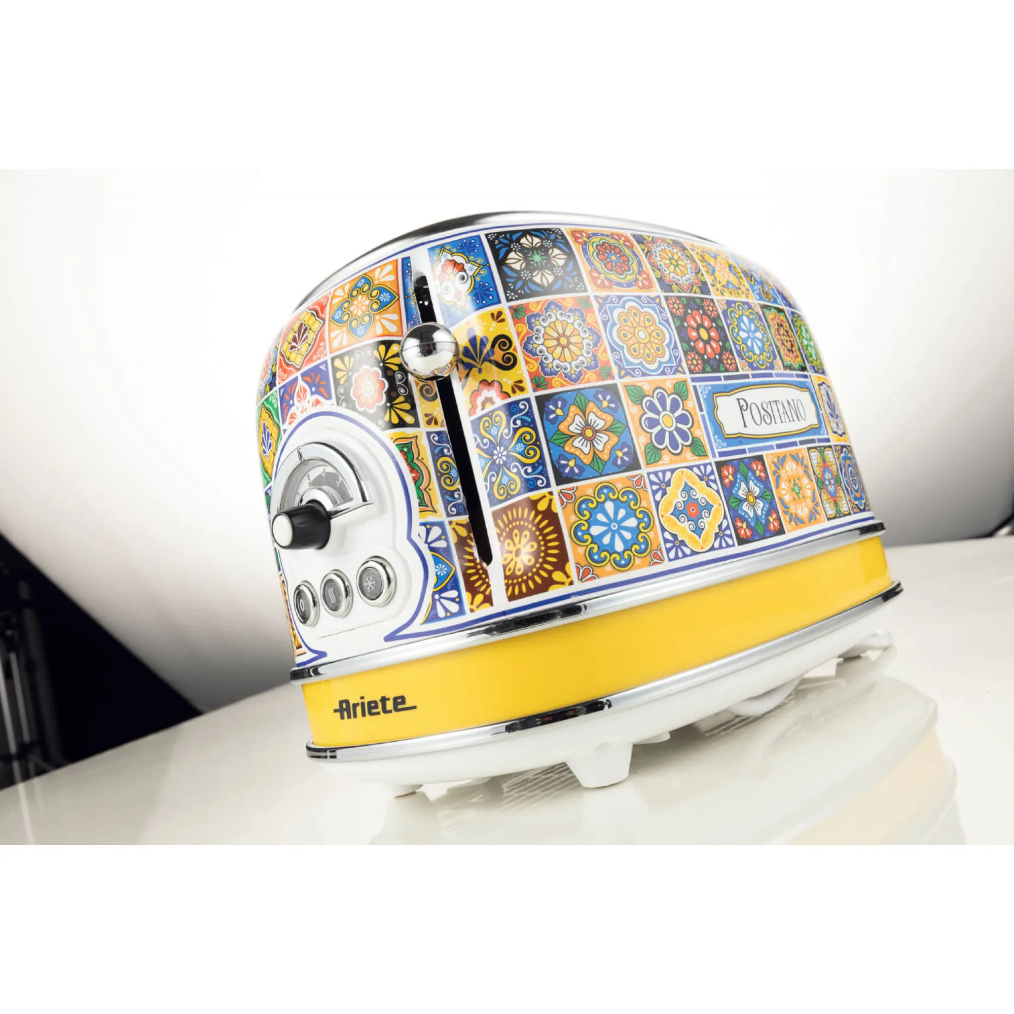 Ariete Positano toaster, 2 slices, Blue and Yellow (Positano style)