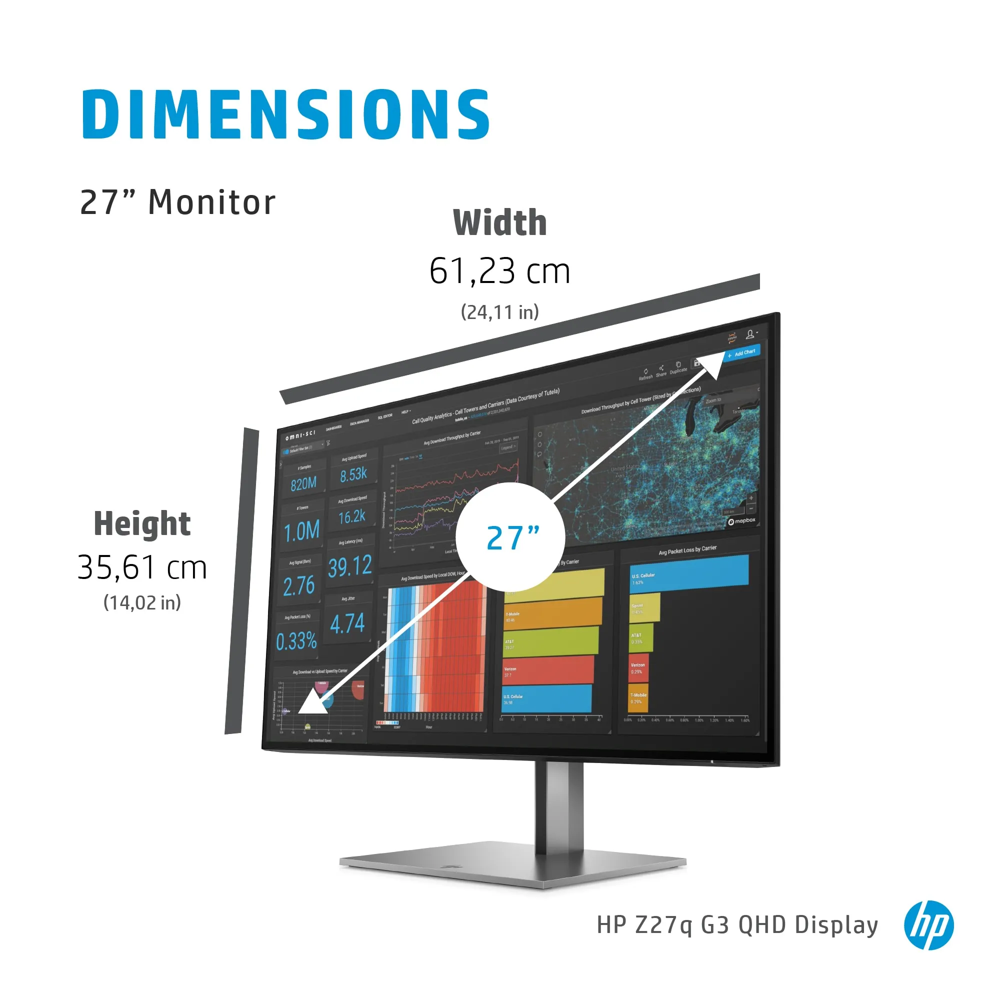 HP Z27q G3 27" QHD, IPS Monitor