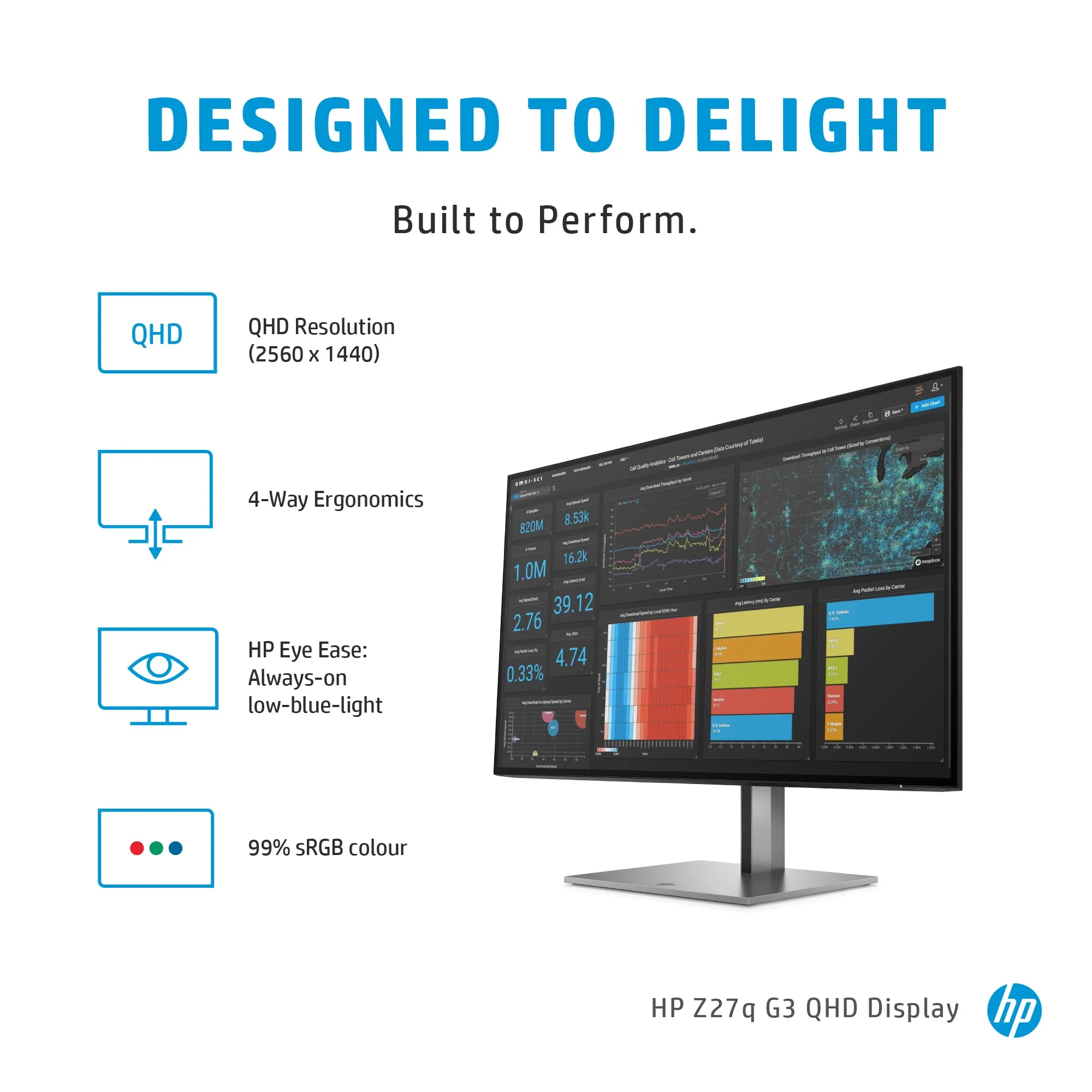 HP Z27q G3 27" QHD, IPS Monitor