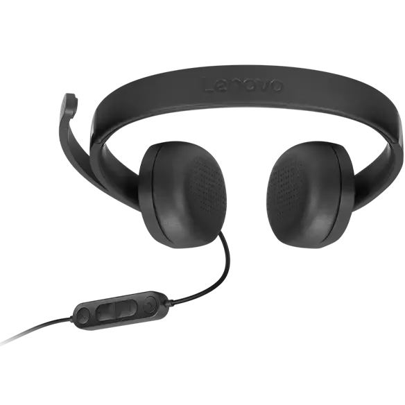 Lenovo Stereo USB-A Gen2 -kuulokkeet mikrofonilla, musta
