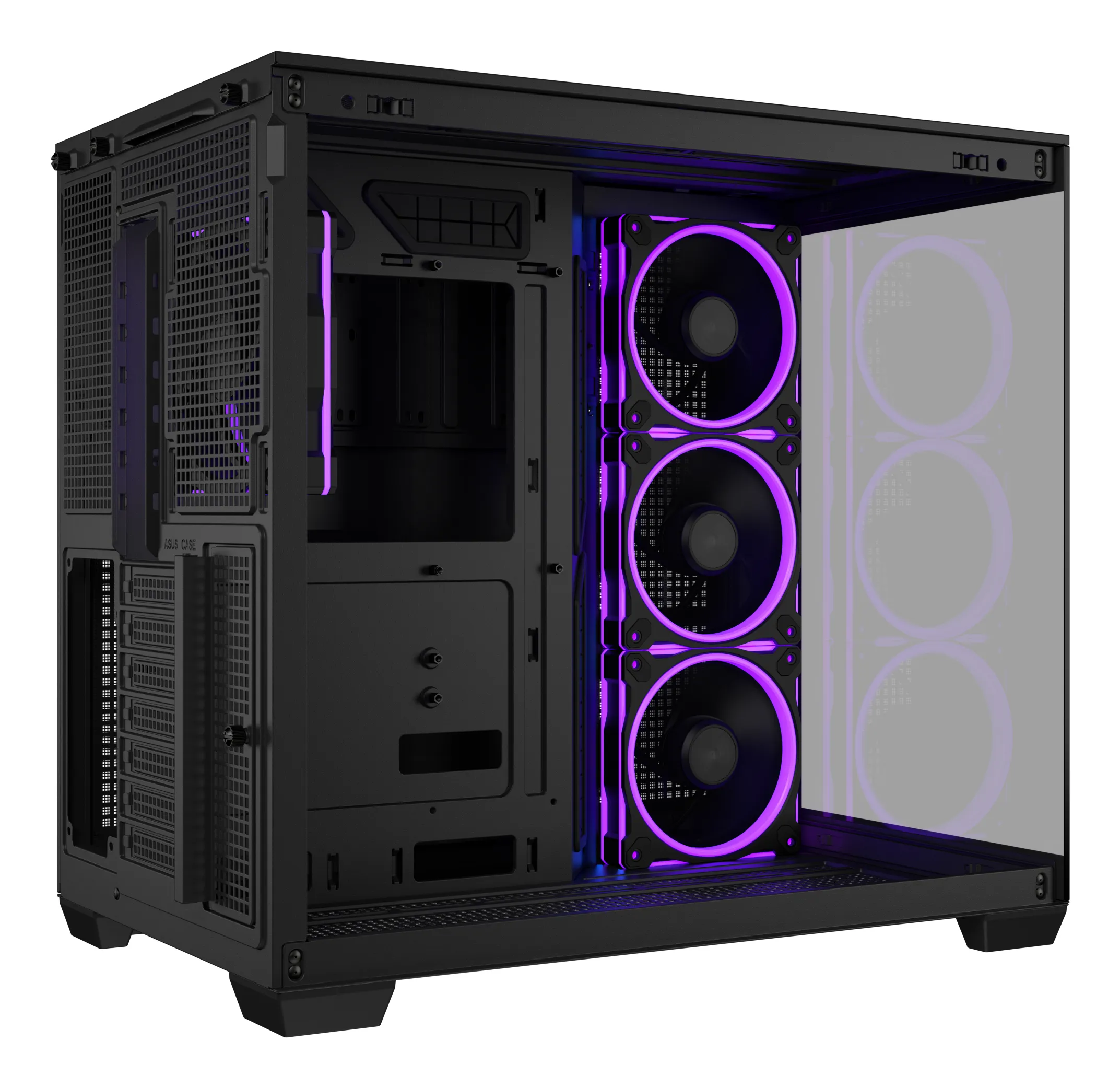 ASUS A32 PLUS Midi-Tower Case with window, with RGB lighting, Black