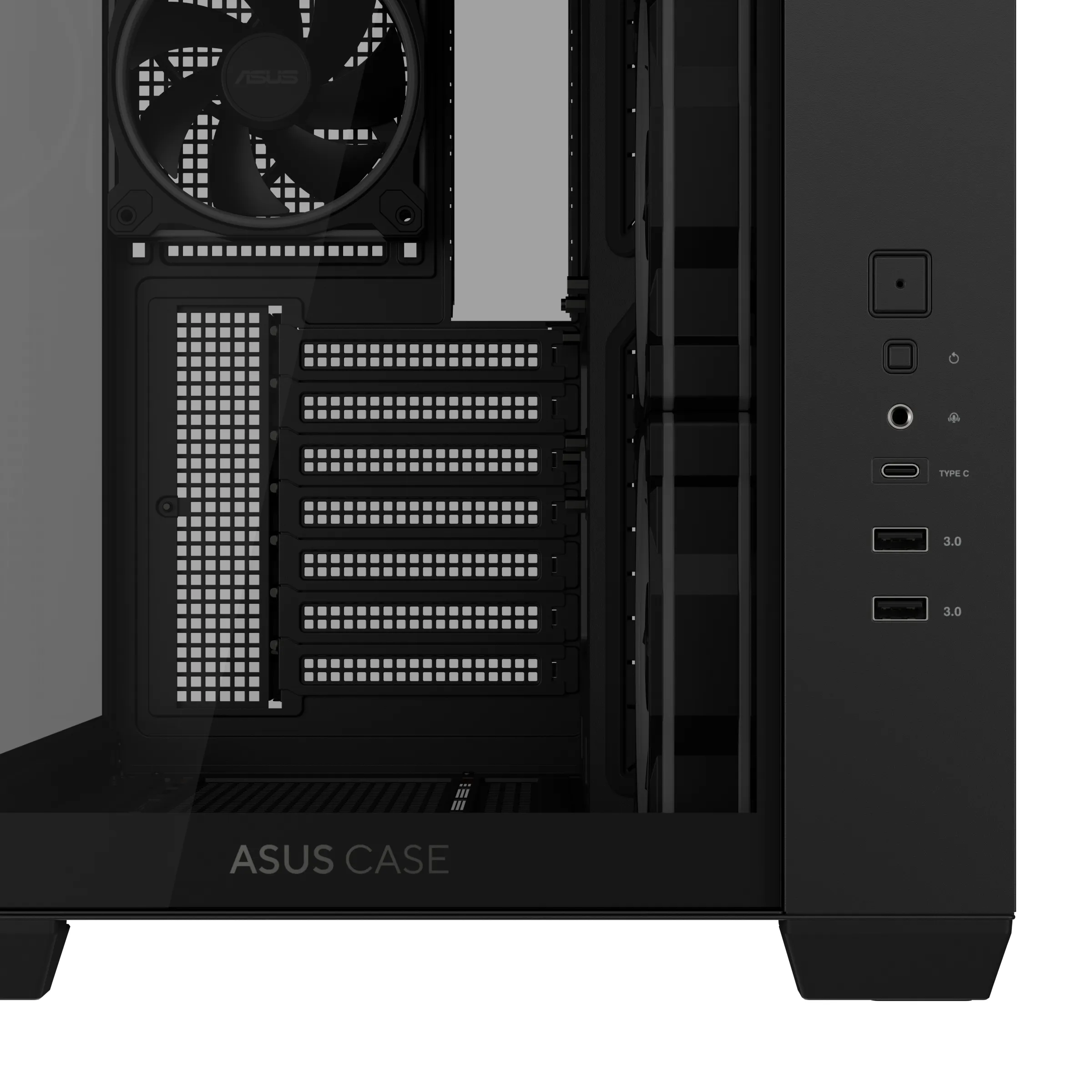 ASUS A32 PLUS Midi-Tower Case with window, with RGB lighting, Black