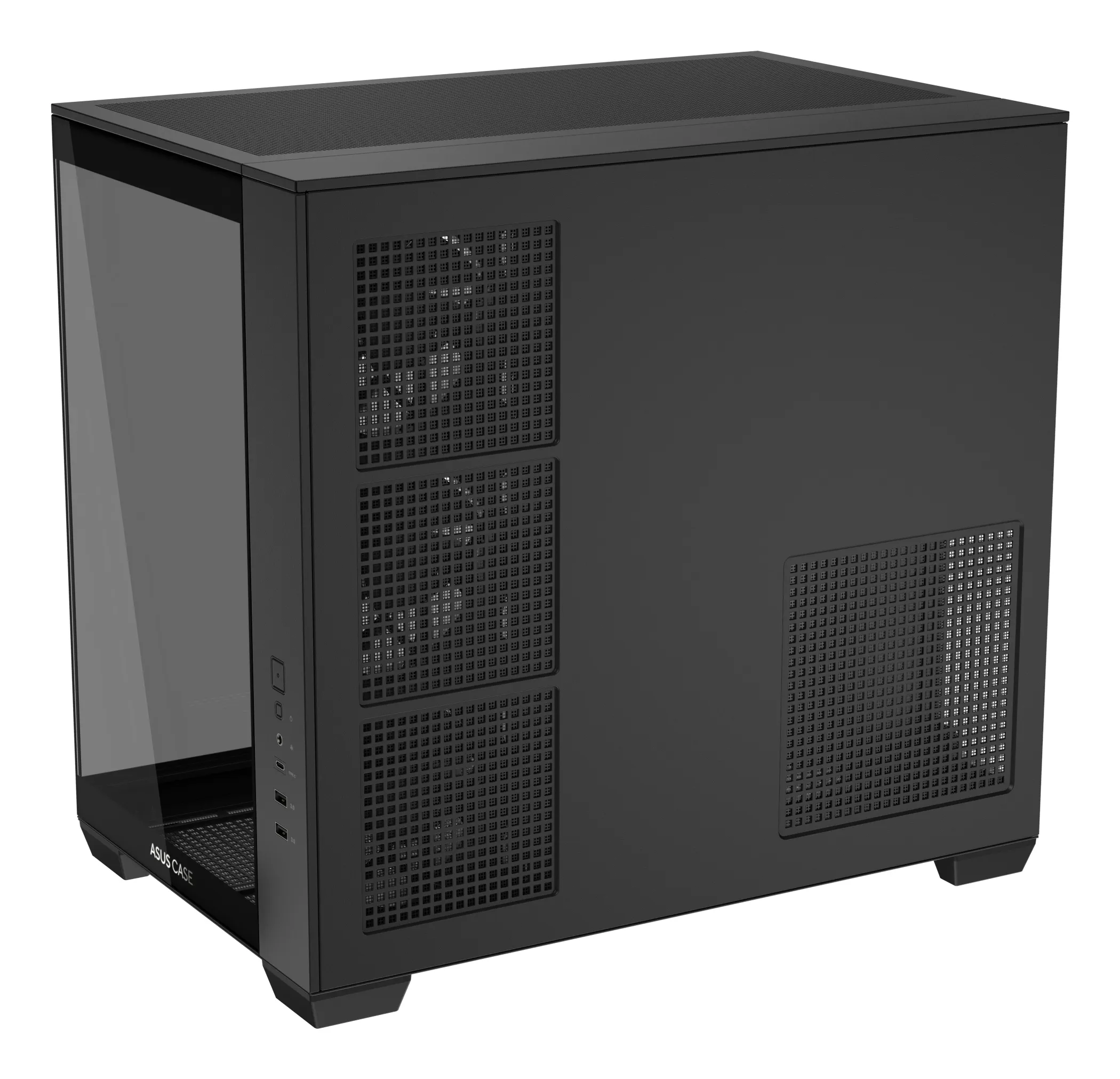ASUS A32 PLUS Midi-Tower Case with window, with RGB lighting, Black