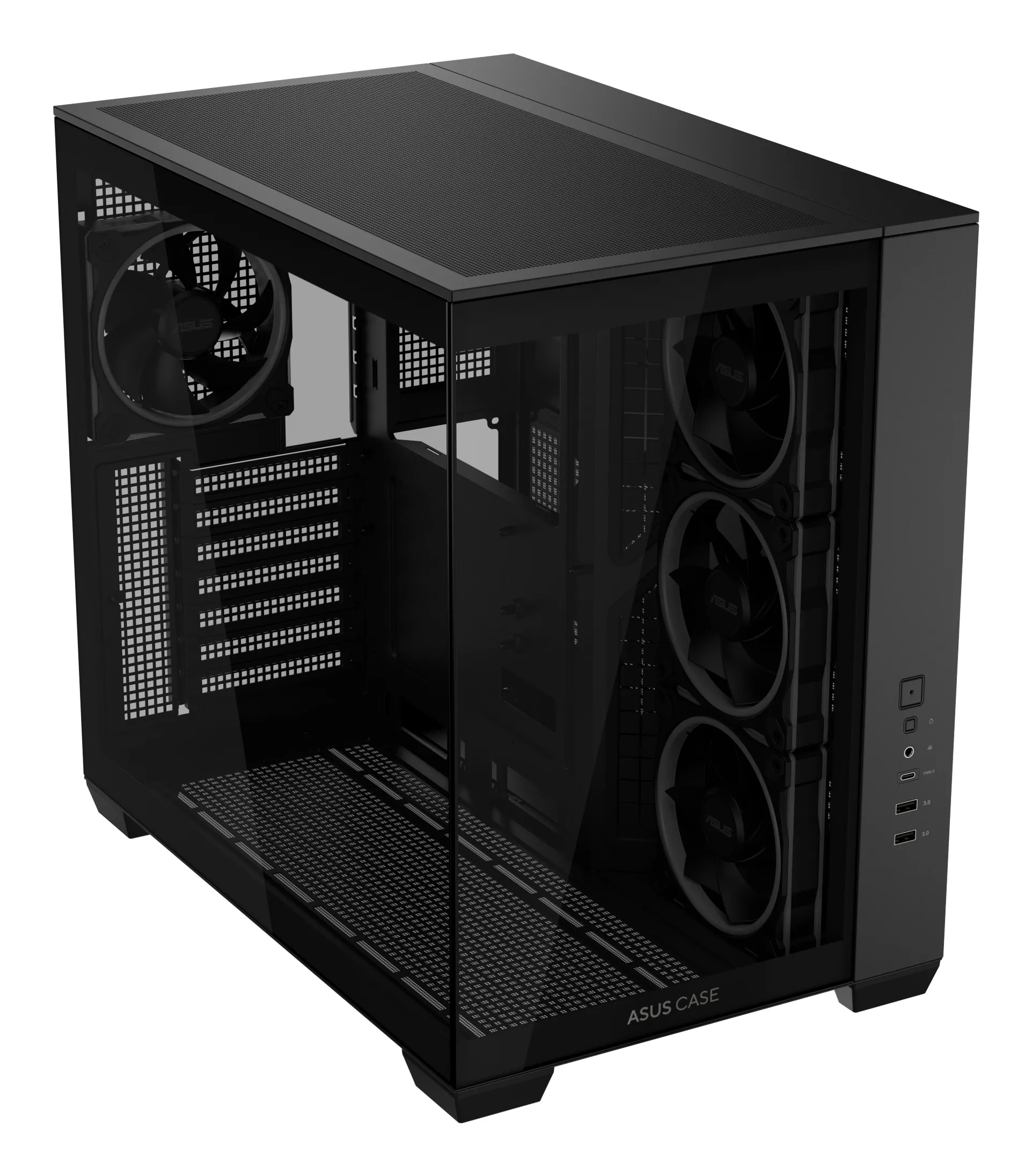 ASUS A32 PLUS Midi-Tower Case with window, with RGB lighting, Black