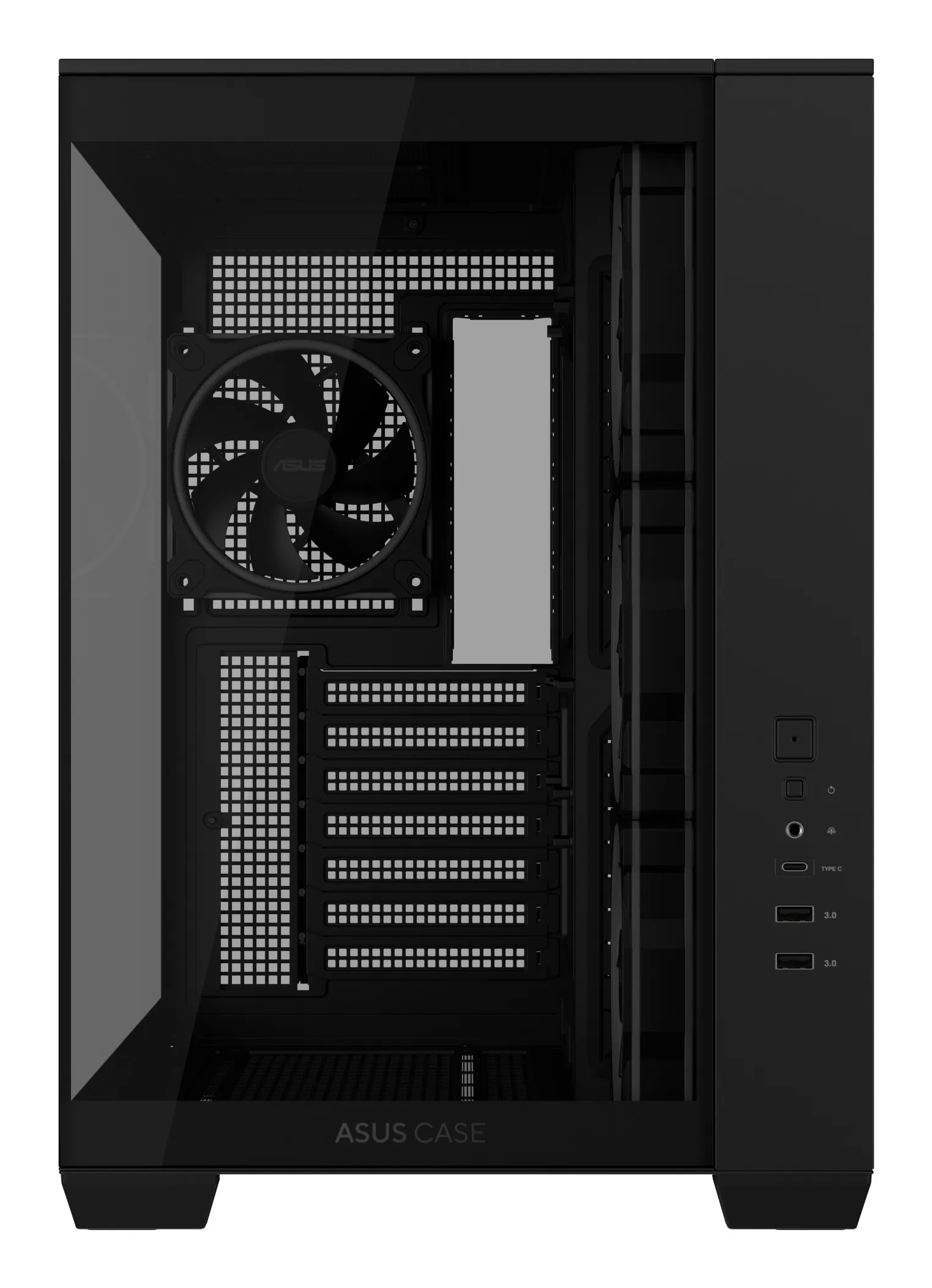 ASUS A32 PLUS Midi-Tower Case with window, with RGB lighting, Black