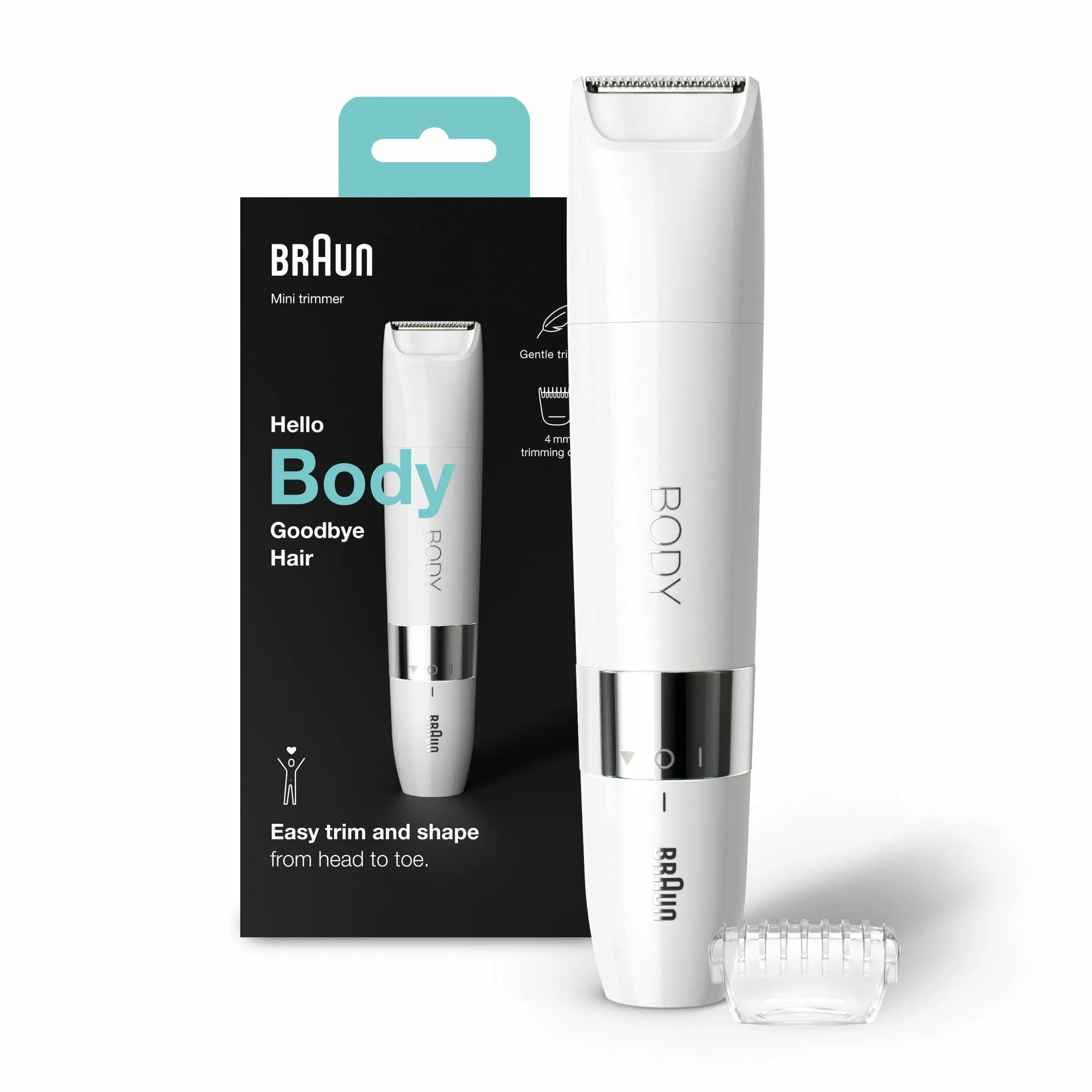 Braun Body Mini Trimmer BS1000 -trimmeri, valkoinen