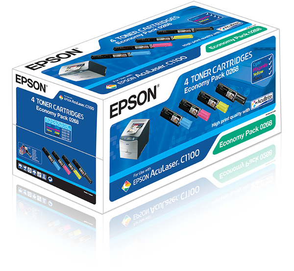 Epson Aculaser C1100 Eco pack 4- pakkaus, sis. kaikki v&auml;rit